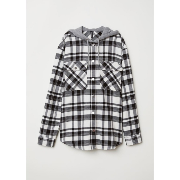 H&M Tops - 3/$25! H&M Plaid Hooded Flannel Shirt